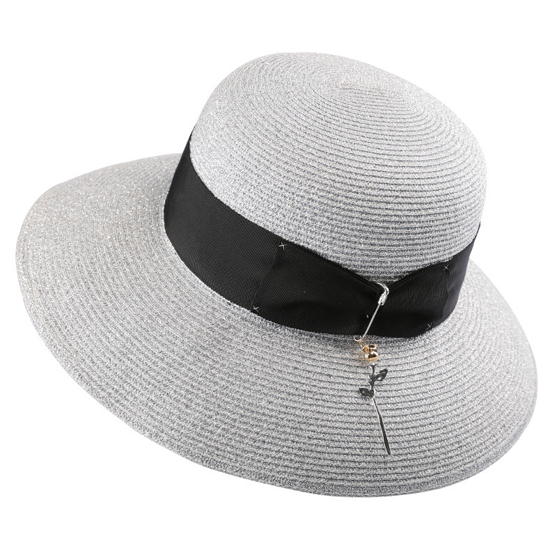 草帽女夏季遮陽帽女沙灘帽子女海邊太陽帽休閑出游可折疊漁夫帽女